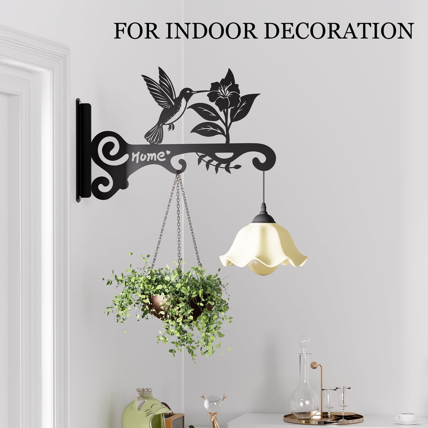 BBTFAA Metal Plant Hooks (2-Pack) - Decorative Wall Hangers with Bird Design for Indoor & Outdoor Use - Hanging Brackets for Plants, Flower Baskets, Bird Feeders, Lanterns - Patio, Garden, Home Decor