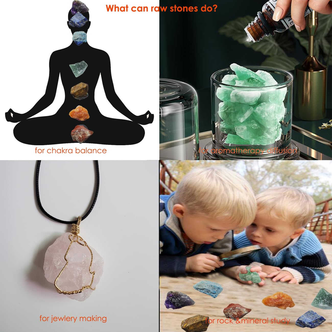 7Pcs Energy Crystals for Money and Success Manifestation Raw Crystals Set of Selenite,Green Aventurine,Citrine,Amazonite,Garnet,Pyrite,Amethyst (Crystals for Success and Money)