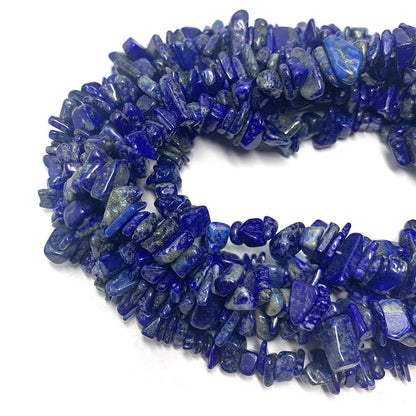 31 inches Chip Stone Loose Gemstones Beads Drilled Strand for Jewelry Making (Lapis)