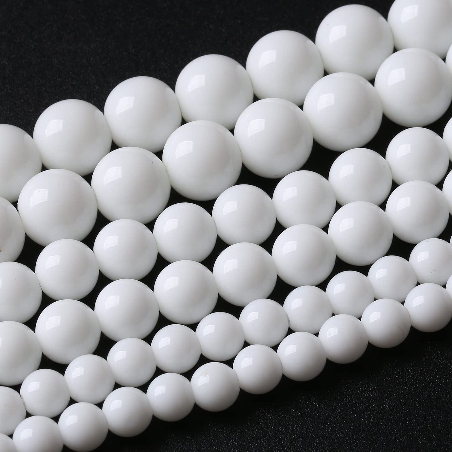 60PCS 6MM Natural White Agate Stone Beads Round Shape Suitable for Jewelry DIY Bracelet 15 Inches