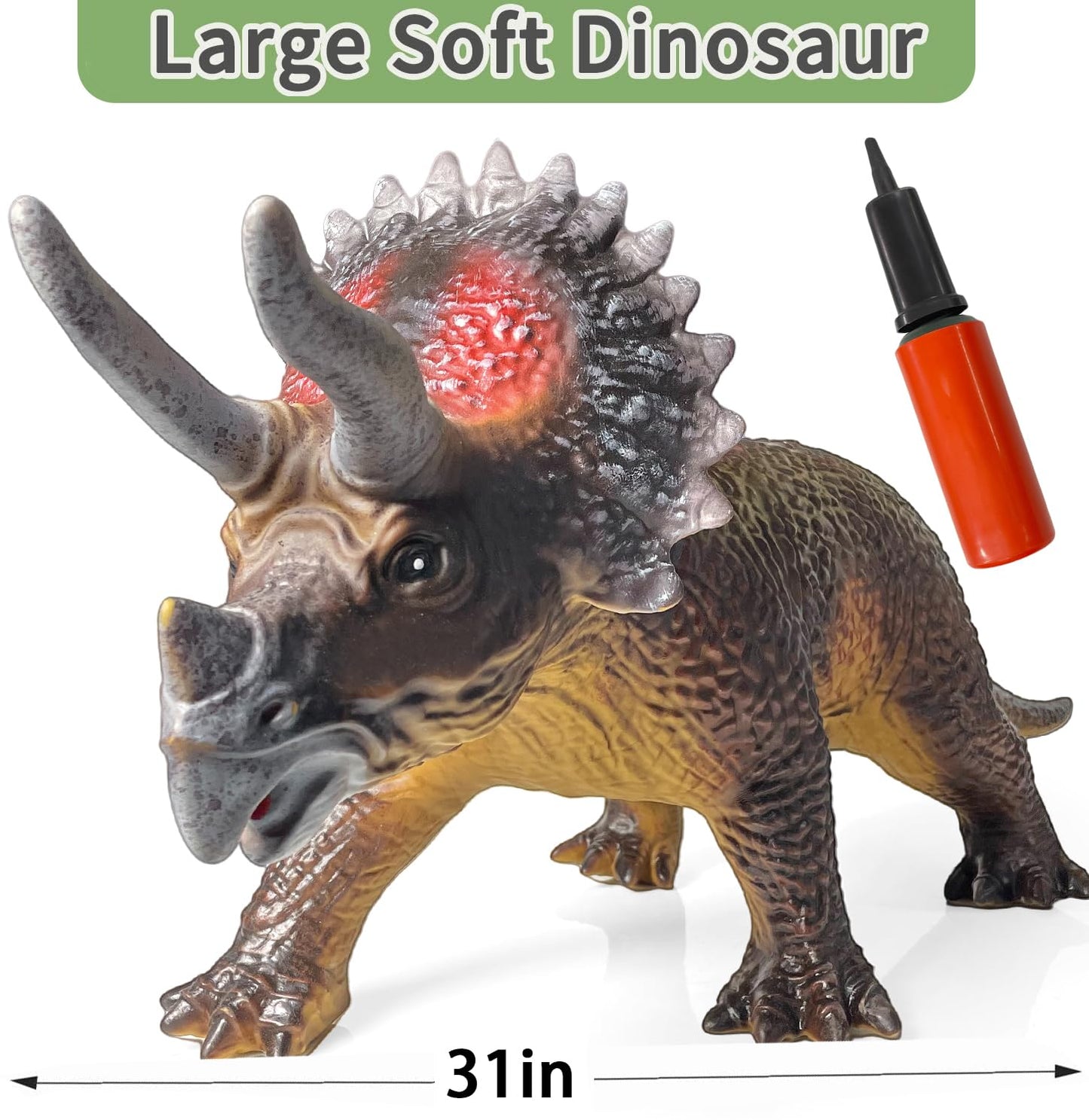 Gzsbaby Dinosaurs King Giant Triceratops Dinosaur Toy – 32 inches Realistic Lifelike Dinosaur Figure, Jumbo Dino Toys for Kids Toddler 3-5 5-7 Years, Perfect Party Favors, Birthday Gifts