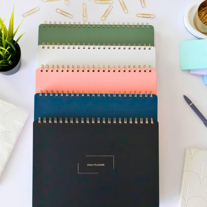 Merely Home Undated Daily Planner | 8.25” x 11.75” Work To-Do Notebook | ADHD Academic Organizer | Multi-Layout | Men and Women Planner | College Supplies | Black | Landscape Layout