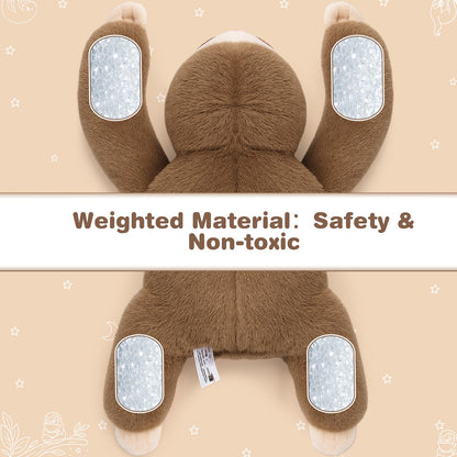 Joyreal Sloth Sensory Weighted Vibrating Pillow, Pressure Activated for Kids Adults, Plush Minky Soft Size: 11 by 21 inches Pillow Animal for Gift Birthday