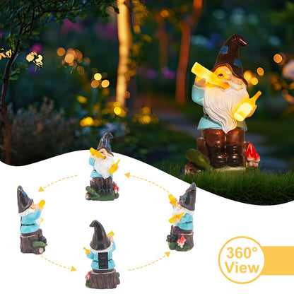 DKJOCKY Gnome Garden Decor Statue with Solar Light Lantern,Birthday Gifts for Women Mom Grandma,Funny Waterproof Resin Figurine Outdoor Decorations for Yard Patio Lawn Balcony Porch