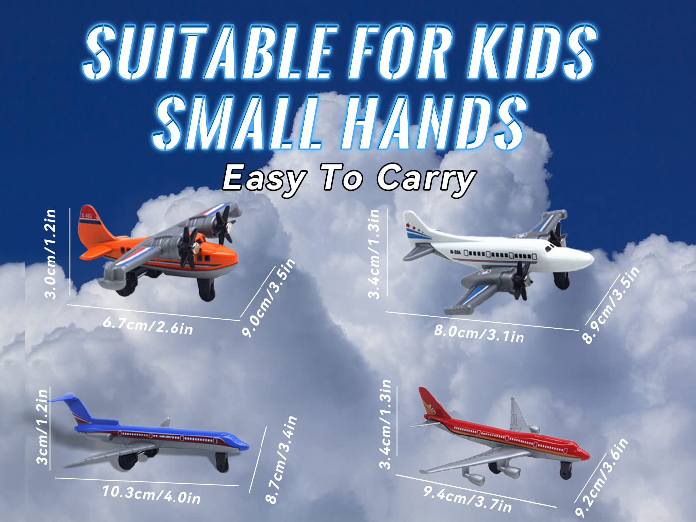 Crelloci Toy Airplane 6 Pack Mini Diecast Aircraft, Playset Includes Glider and Airlines Planes for Birthday Party Favor Toys for Kids Boys and Girls