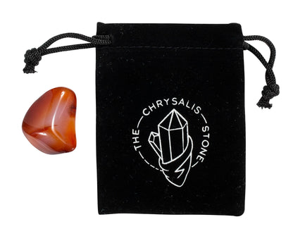 The Chrysalis Stone | Carnelian | Tumbled Stone | Size 0.75" - 1.25" | 1 Pc | Crystals and Healing Stones, Spiritual Gifts for Women, Reiki, Chakra, Witchcraft, Yoga, Meditation Accessories
