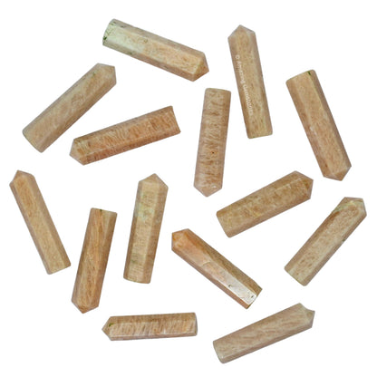 Amazing Gemstone Cream Moonstone Crystal Points Bulk Healing Crystals - Pack of 3 Single Terminated Healing Wand Point Bulk Crystals for Crafts, Crystal Grid, DIY Work - - Beginners Gift