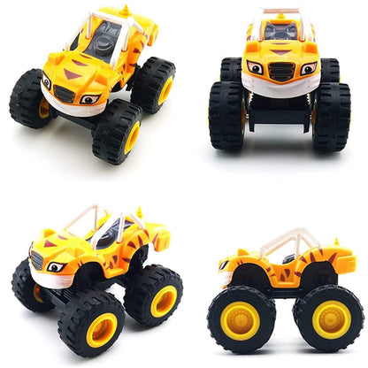 GOLDINPOT Monster Machines Toy Truck & Figure Set - Friction-Powered Stunt Vehicles, Durable ABS Construction Drop-Resistant for 3-6 Year Old Toddlers Kids | Push & Go Monster Cars for Pretend Play