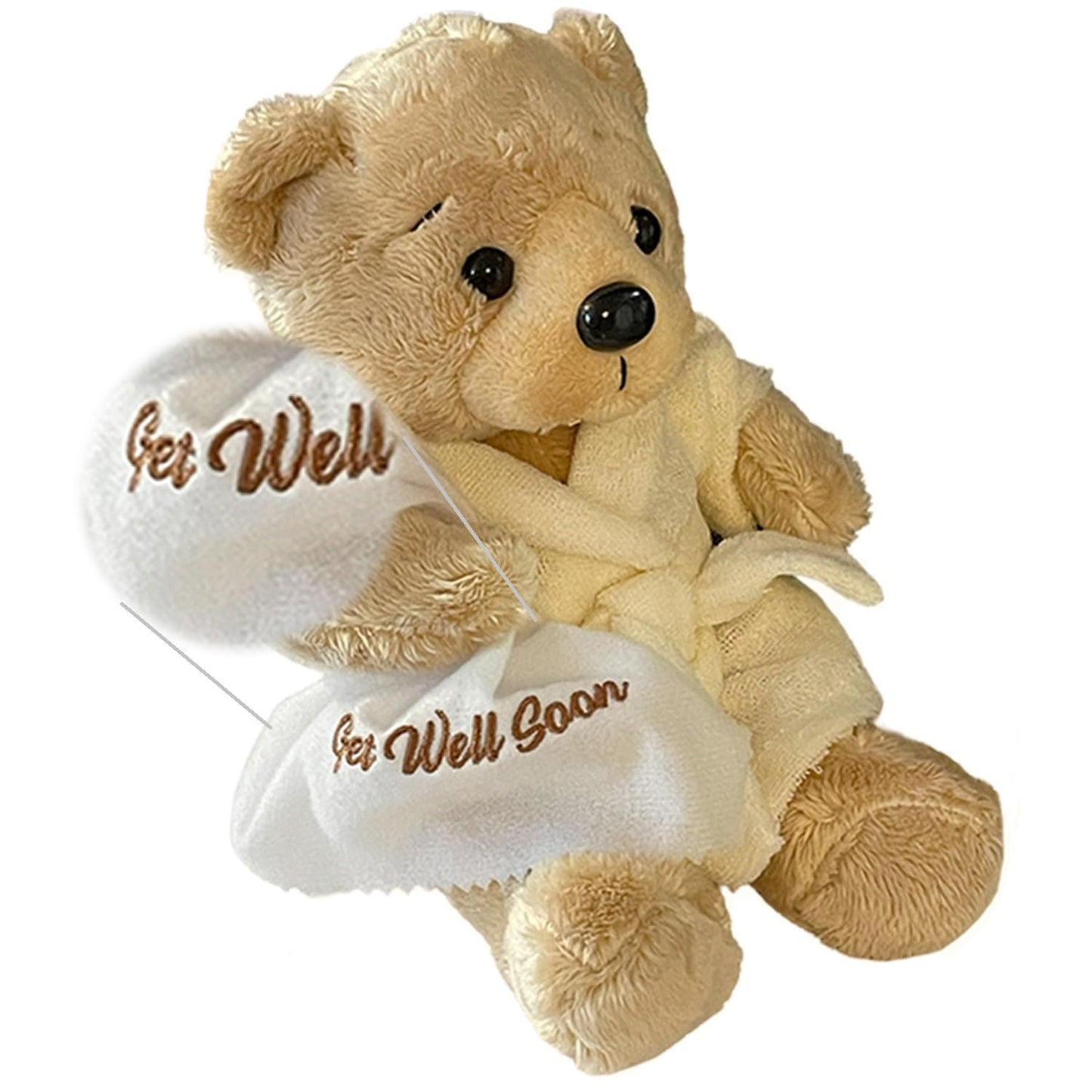 Ganz Get Well Soon Teddy Bear | Feel Better Gifts for Women, Men, Kids, Boys & Girls | Plush Bear for Recovery, Hospital Stay, Surgery Get Well Gift | Cream Robe