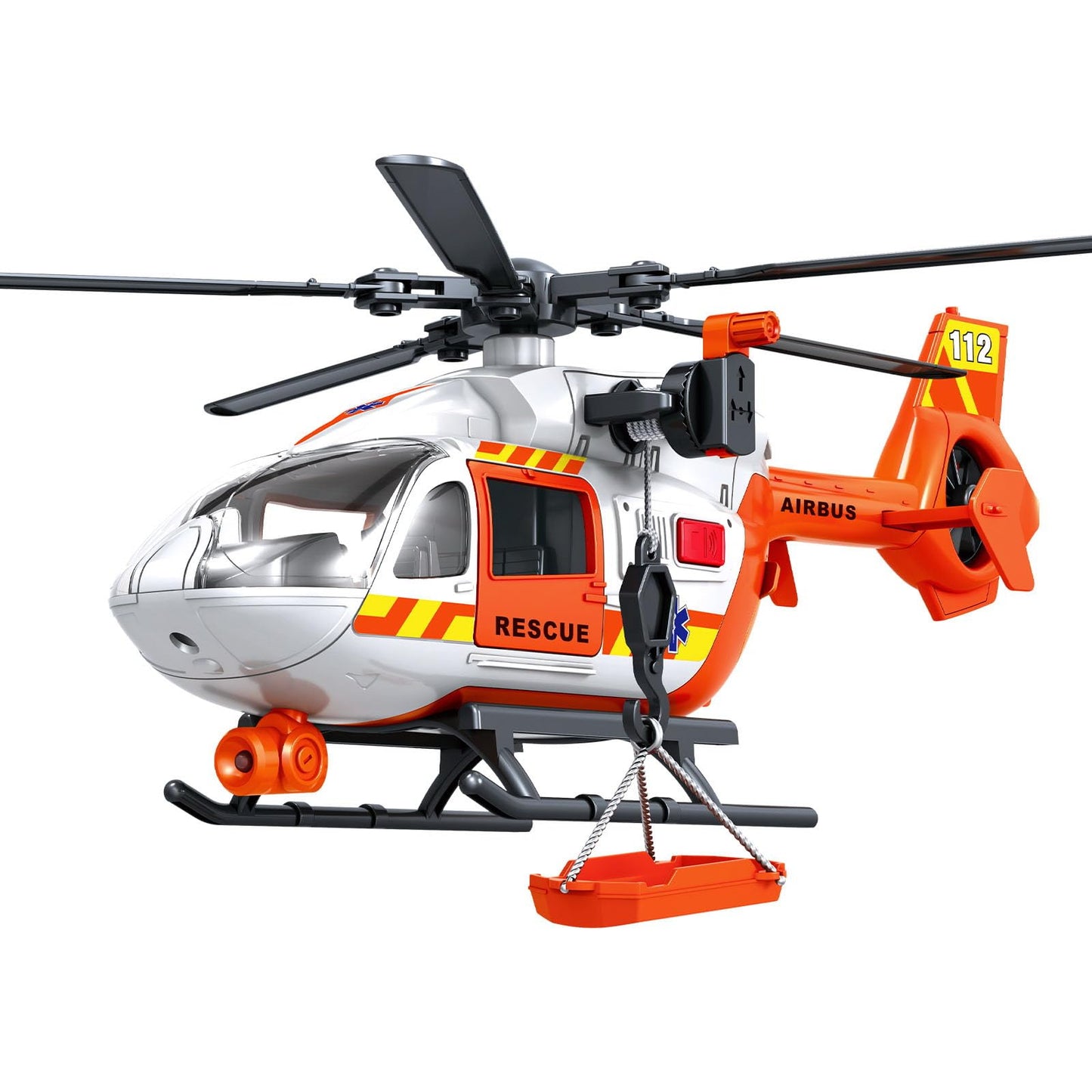 ANJARU Helicopter Toy with Lights and Sound,Simulative Rescue Helicopter Toddler Kids Toys for Kids Aged 3 4 5 6 Pull-Back Propeller Army Toys Toddler Kids Boys Gifts (Rescue-Helicopter)
