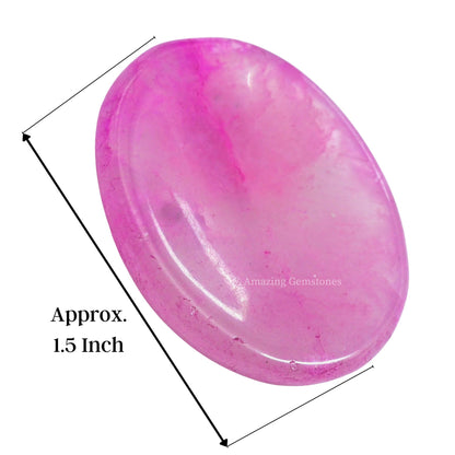 Amazing Gemstone Pink Onyx Worry Stone Crystals & Healing Stones - Worry Stones for Stress Relief Gifts - Piedra Crystal Fidget for Meditation, Relaxation - Unique Stocking Stuffers & Birthday Gifts