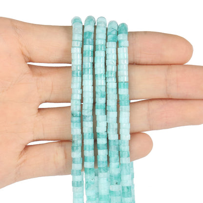 NITOPUPU 150Pcs 4×2mm Natural Chrysoprase Spacer Stone Beads for Jewelry Making Supplies, Loose Semi Flat Round Gemstone Tube Beads for Bracelets DIY Crafts