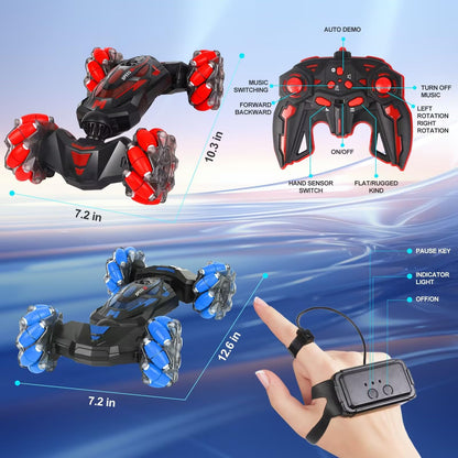 XAMIMM Remote Control Car, Gesture Sensing RC Stunt Car, 4WD Offroad for Rotating, 2.4 Ghz Remote Control and Hand Controlled Twist Cars,Transform RC Cars, Toy Presents for Boys and Girls Age 6-13