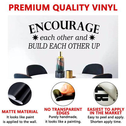 AnFigure Office Wall Decals, Inspirational Wall Decals, Teamwork Motivational Quotes Women Success Classroom School Sign Art Home Decor Vinyl Stickers Encourage Each Other & Build Each Other Up 23"x9"
