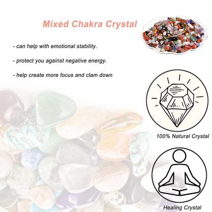 Natural Colorful Quartz Tumbled Chips Crushed Crystal Stone, 7-9mm Polished Healing Crystal Chips Healing Reiki Crystal Jewelry Making Home Decoration