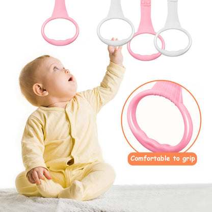 TOYANDONA Pull up Rings 4 Pack Toddler Rings Plastic Pull Handles for Infant Standing and Walking Training Easy Install Accessories