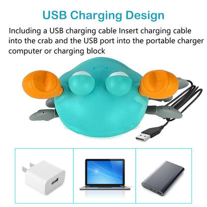 Plnmlls Crawling Crab Baby Toy,Tummy Time Toys,with Music and LED Light,Built-in Rechargeable Battery and Volume Can be Turned Off for 6-12 12-18 36 Months Walking Toddler Birthday Gift(Jade Green)