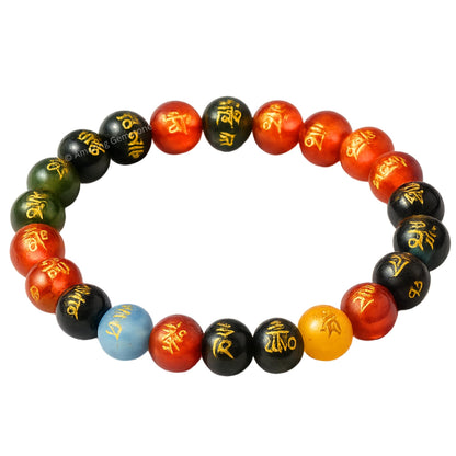 Amazing Gemstone Crystal Bracelet for Women Men's Gifts - Protection Healing Crystal Bracelet - 8mm Gemstone Beaded Stretchable Bracelet Pulseras Para Hombres Mujer Stocking Stuffers Mothers Day Gift (Padme Hum (Multi))