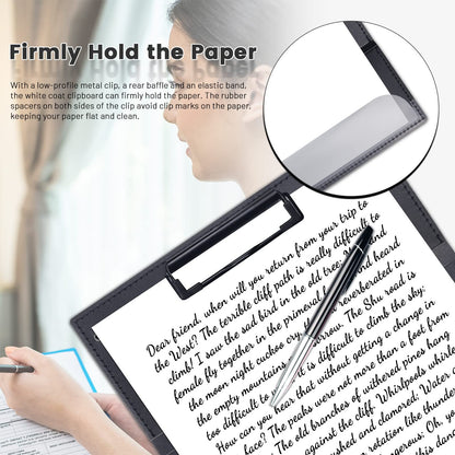 Portable Foldable Nursing Clipboard, Folding Metal Clipboard Pocket Size, Whitecoat Clipboard Nurse Edition Trifold, Occupational Therapy Clipboard for Doctors（Black）