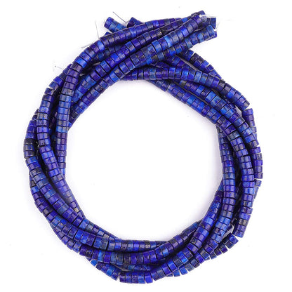 BEADIA Natural Lapis Lazuli Spacer Beads Caps Loose Semi Gemstone for Beading Jewelry Making 6mmx3mm 38cm