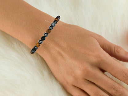 Amazing Gemstone Friendship Bracelets - Moss Agate Mariyam Jasper Hematite Bracelet Set for Men Women Healing Calming Anxiety Stress Relief Gifts Pulseras Para Hombres Mujer Stocking Stuffers