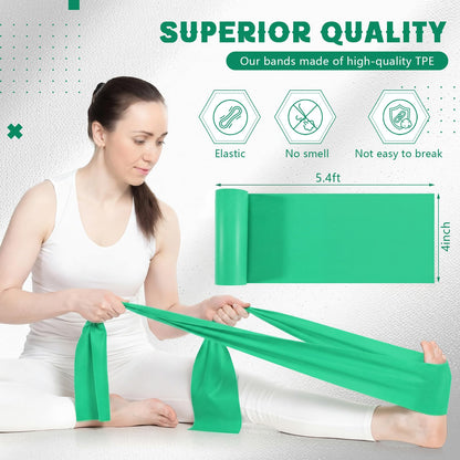 Shappy 10 Pack Resistance Bands, 5.4ft Long Exercise Band Bulk, Non-Latex Elastic Stretch Bands for Physical Therapy, Stretching, Rehab, Yoga, Pilates, Gym, Home Exercise(28 Lbs)