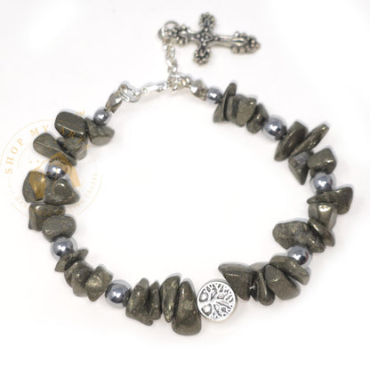 Shop My Arts Pyrite Bracelet for Women - Birthday Gifts for Women Mom with Authentic Crystals and Healing Stones
