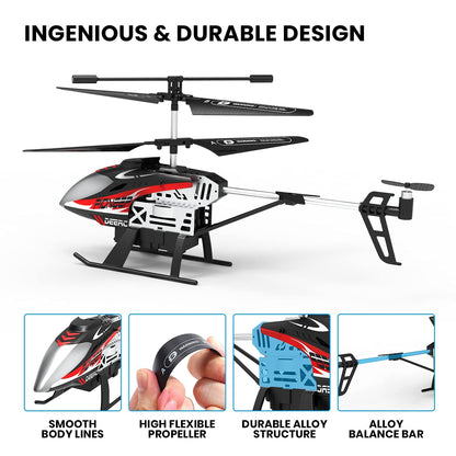 DEERC DE52 Remote Control Helicopter,Altitude Hold RC Helicopters with Storage Case Extra Shell,2.4GHz Aircraft Indoor Flying Toy with High&Low Speed Mode,2 Modular Battery for 24 Min Play Boys Girls