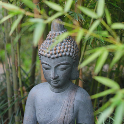 VANZUNE MGO Buddha Statue 26''H Meditative Indian Buddha Statue Buddha Sculpture with Dhyana Mudra Hand Gesture for Tranquil Home Decor Living Room Bedroom Office Tabletop and Gifts, Gray