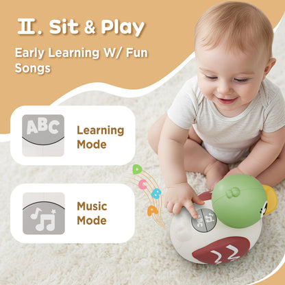 iPlay, iLearn Baby Musical Duck Toy, Infant Tummy Time Crawling Toy, Toddler Music Duck W/Light Sound 6-12 Month, Sensory Development Learning First Birthday Gift 7 8 9 10 Month 1 Year Old Boy Girl