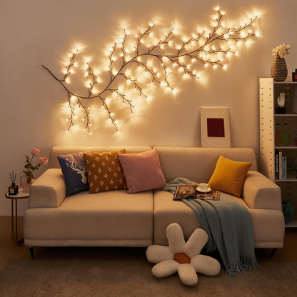 Bexdir Enchanted Willow Vine Lights 9.3ft 160LED, Vines for Home Decor Lighted Tree for Walls in 8 Modes & Timer, Branches Lights for Halloween Christmas Holiday Decor Indoor with Timer