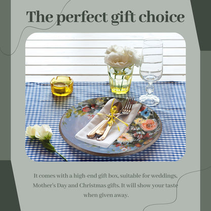 NJYYSYXB Handcrafted Ceramic Oil Painting Plate Functional Art Dinner Plate, Suitable for Tableware and Wall Decoration Dinner Plate That Can Be Safely Used In Dishwashers And Microwave Ovens