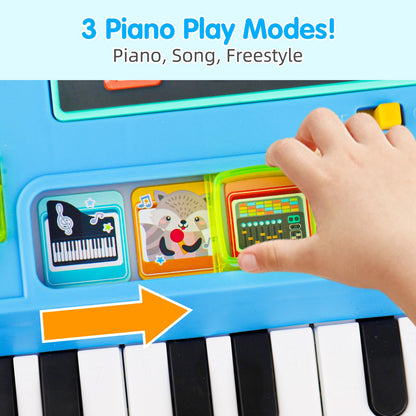 Baby DJ Table for Toddlers 1-3, Baby Musical Piano Toys 6-9-12-18 Months Toddler Activity Learning DJ Mixing Table with Music & Light Educational Toy for 1 Year Old Boy Girl First Birthday Infant Gift