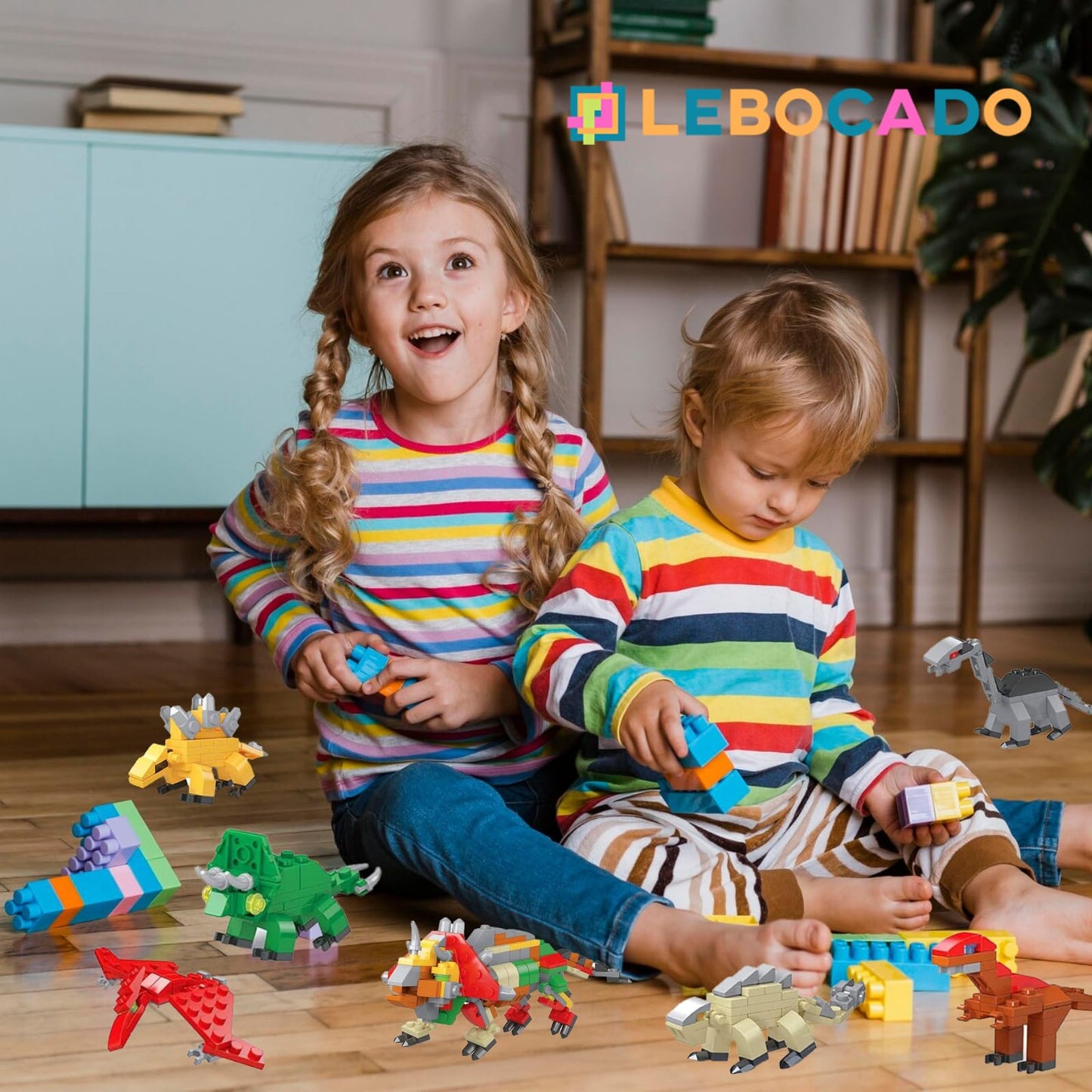 LEBOCADO Mini Building Block Sets,12 Pack Dinosaur Toys Building Blocks, 6 in 1 STEM Toys Eggs Building Sets, Party Favors for Kids Goodie Bags Prizes Birthday