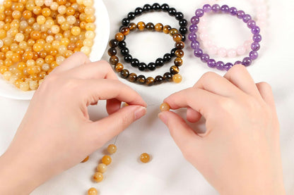 LAIDANLA Yellow Aventurine 8mm Natural Stone Beads Round Loose Gemstone Stone Beads for DIY Bracelet Necklace Earrings Jewelry Making Polishing Genuine Real Beading Crystal 96PCS 2 Strand 32"