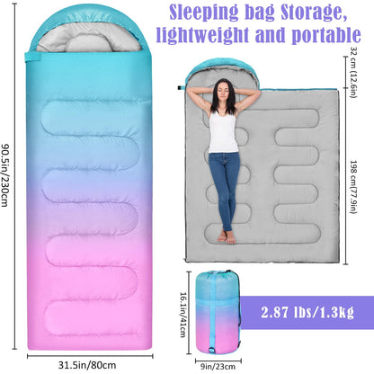 Ausletie Sleeping Bags for Adults, 3 Seasons Cold Warm Weather Waterproof Lightweight Camping Sleeping Bags for Men and Women,Camping Outdoor Travel
