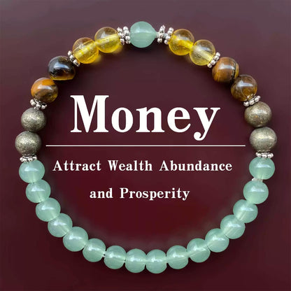 Long tiantian Crystal Money Bracelets for Women Wealth Attraction Green Jade Feng Shui Luck Bracelets Healing Protection Jewelry Spiritual Friend Birthday Jewelry Gifts
