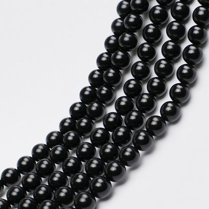 MJDCB Real Stone Beads Natural Matte Black Onyx Agate Round Loose Bead for Jewelry Making DIY Bracelet Necklace(10mm)