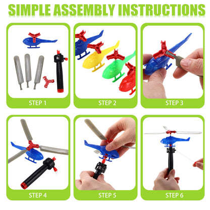Lenwen 50 Pcs 8 Inch Flying Helicopters Planes Toys for Kids Boys Toddlers Bulk Airplane Party Favors 360° Rotating Helicopter Airplane Toy Party Favors Goodie Bag Stuffers Classroom Prizes