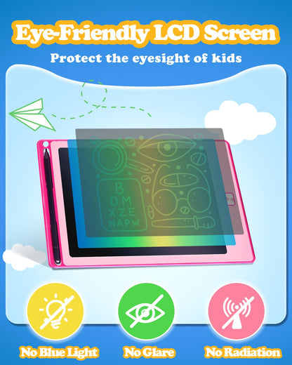 POPERFUN 4 Pack LCD Writing Tablet for Kids, 8.5 Inch Colorful Toddler Doodle Board Gifts for Toddlers 3 4 5 6 7 8 Year Old Girls Boys, Drawing Tablet for Erasable Reusable Electronic, Paint Toys