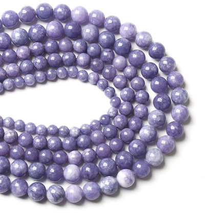 6MM 60PCS Lavender Purple Chalcedony Stone Loose Beads for Jewelry Making DIY Bracelet Necklace