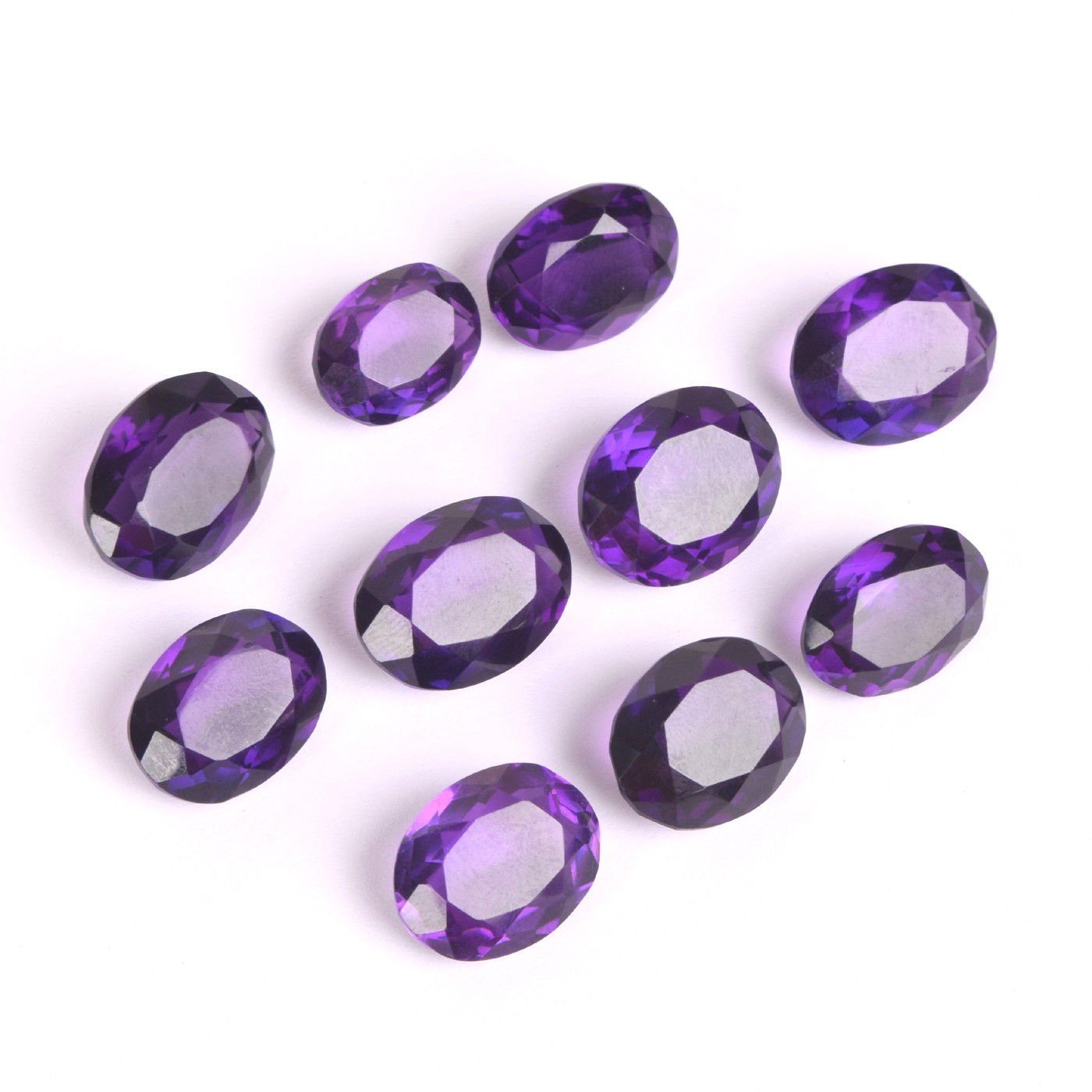 125 Ct. 10 Pcs Perfect Oval Cut Beautiful Violet Amethyst Loose Gemstone Lot