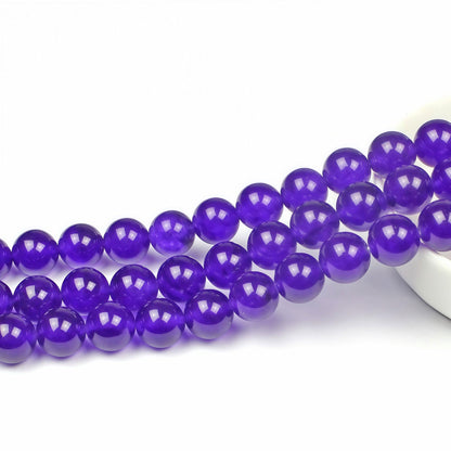 MJDCB Natural Stone Beads Purple Jade Round Loose Beads for Jewelry Making DIY Bracelet Necklace (6mm)