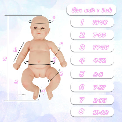 YaLuoQian Silicone Reborn Baby Dolls 1:1 Silicone Smile Doll Realistic Reborn Baby Dolls