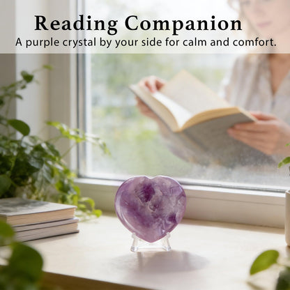 Taxhtext Anxiety Support Gift for Women - Amethyst Crystal Worry Stone, Stress Relief Thumb Stone, Thinking of You Comfort Gift, Inspirational Keepsake for Friends Family & Loved Ones (Amethyst)