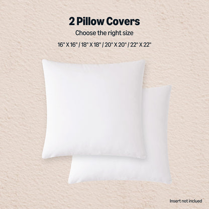 Amazon Basics Velvet Throw Pillow Covers, Soft Decorative Square Cushion Cases Modern Home Decor for Sofa, Couch, Bed, 20 × 20in, White, Pack of 2