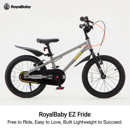 RoyalBaby EZ Fride Kids Bike, Lightweight Aluminum 2-in-1 Balance to Pedal Bike with One-Key Switch, 18 Inch for Age 5-8 Years, Gray