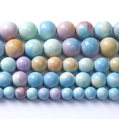 12mm 32pcs Natural Alxa Rainbow Stone Beads for Jewelry Making Energy Healing Power Stone Beads DIY Bracelet Necklace Accessories 15"