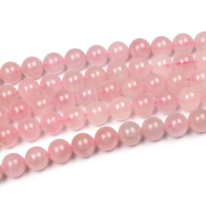 MJDCB 7A Pure Natural Rose Quartz Beads Round Loose Beads for Jewelry Making DIY Bracelet 15" (10mm)