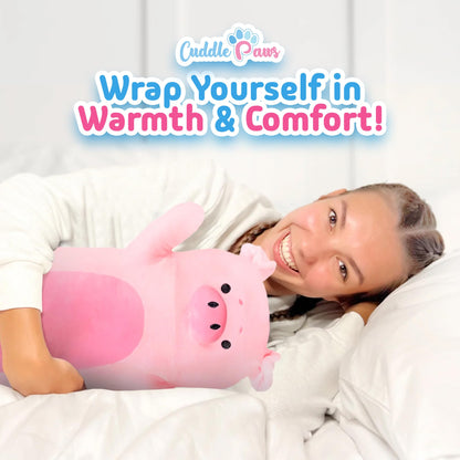 Cuddle Paws Big Pig Plush Body Pillow for Kids | Long Stuffed Animal Cuddle Pillow | Soft Hugging Toy | Plushie Gift for Girls & Boys | Long Plush Body Pillow for Comfort | Small, 23 Inches